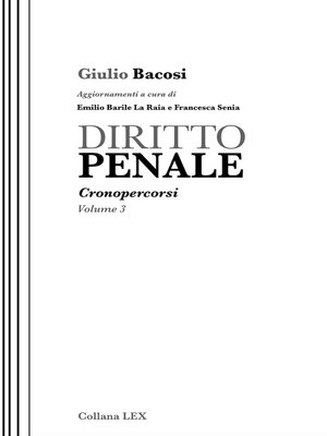cover image of DIRITTO PENALE--Cronopercorsi, Volume 3